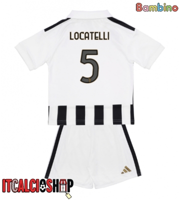 Juventus Manuel Locatelli #5 Prima Maglia Bambino 2026-27 Manica Corta (+ Pantaloni corti)